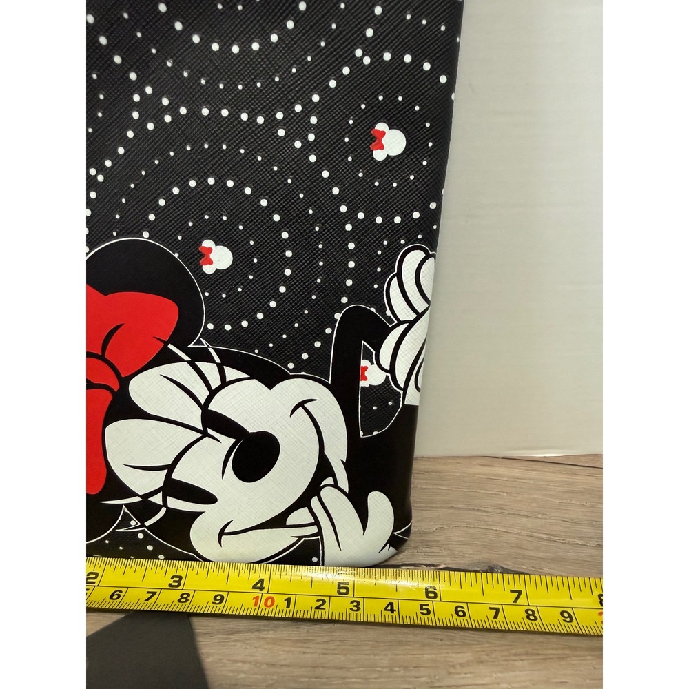 Disney Minnie Mouse Wristlet Pouch Bioworld Black Polka Dot Initial M Charm NEW - Picture 8 of 8
